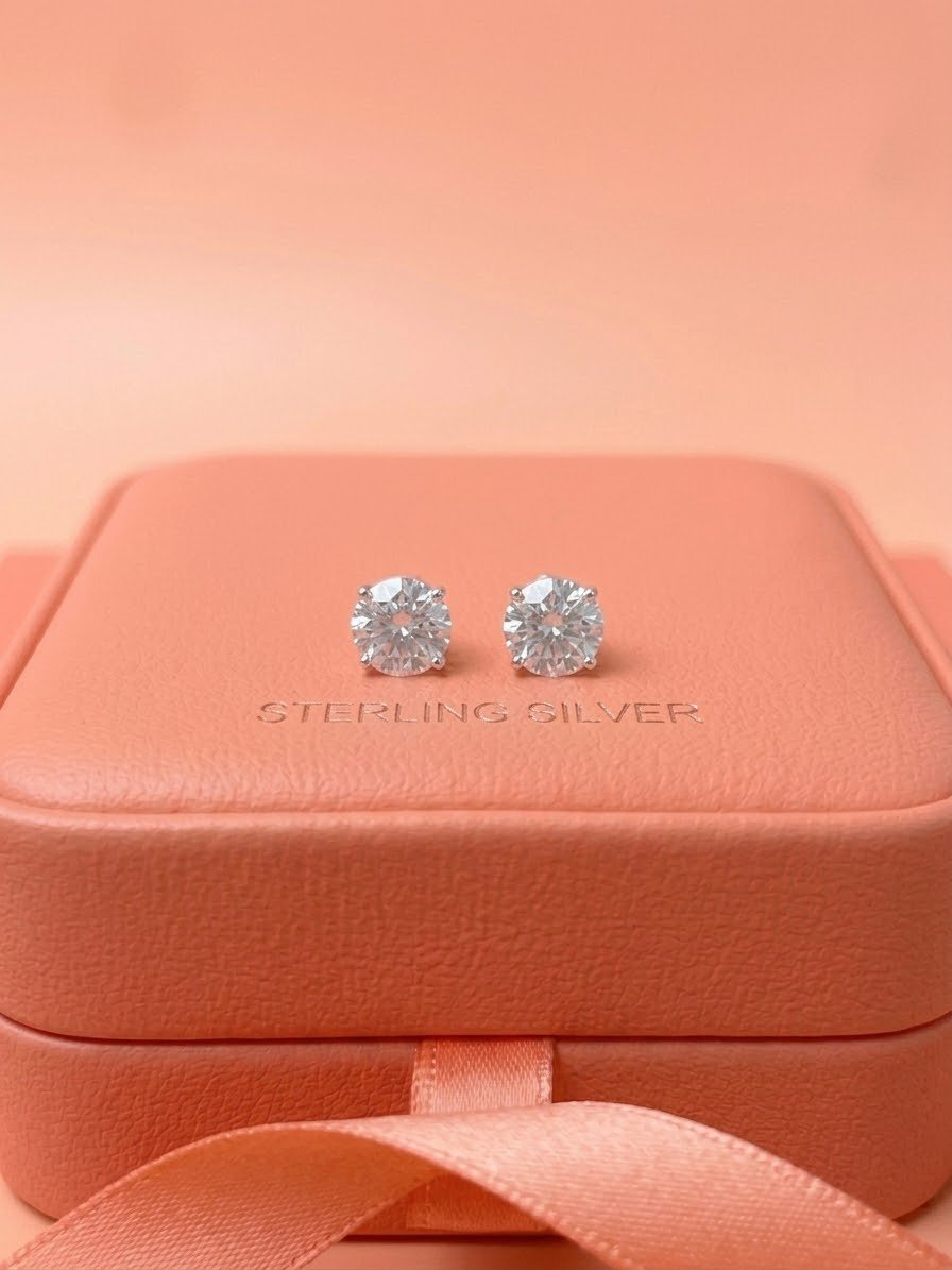 Aretes de zirconia redondos grandes